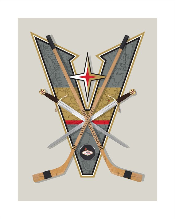 Vegas Golden Knghts-nspred Hockey: Hockey Wall Art Prnt | Etsy