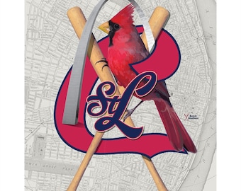 St. Louis Cardinals-inspired Baseball Art Print