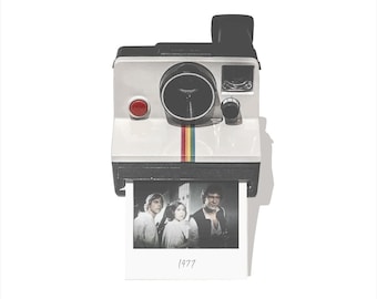 Instant Camera Wall Art: Vintage Photography Decor, Retro Humour, 1970s Camera, Star Wars Fan Art, Polaroid