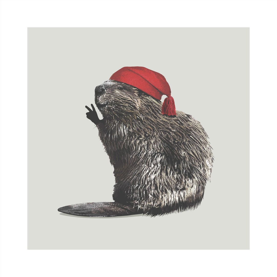 Wall Art Print 'voyageur Beaver' Wall Art: Funny Animal Decor ...