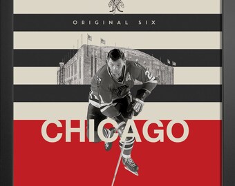 Chicago Blackhawks Wall Art – Original Six NHL Poster – Vintage
