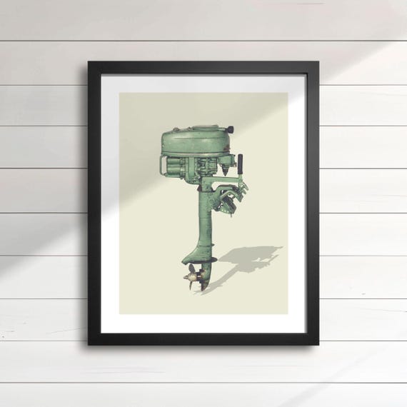 Hors-bord motorisé en bois vintage, miniature | Photo Premium