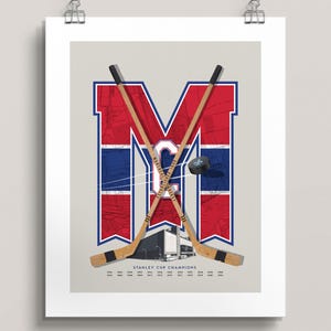 Montréal Canadiens Wall Art – Vintage-Style NHL Poster – Hockey Decor Featuring Forum, Stanley Cups & Map – Gift for Habs Fans