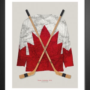 Canadian Pride-1972 Canada/Russia Summit Series Art Print: Hockey History, Wall Art For Hockey Fans, Canadiana, Retro Hockey Black