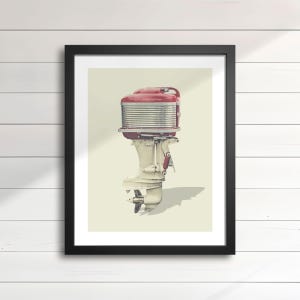 1958 Mercury Outboard Motor Wall Art – 50HP Vintage Boat Engine, Retro Nautical Wall Decor for Cottage & Man Cave