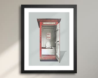 Funny Outhouse Wall Art – ‘No Parking’ Vintage Latrine Sign, Rustic Cottage & Cabin Bathroom Decor