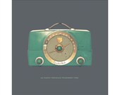 AM Radio Invention - Wall Art Print (SLATE) 1960s Radio, Vintage Office Art, Art for radio collectors, Man cave wall Art, Retro Art