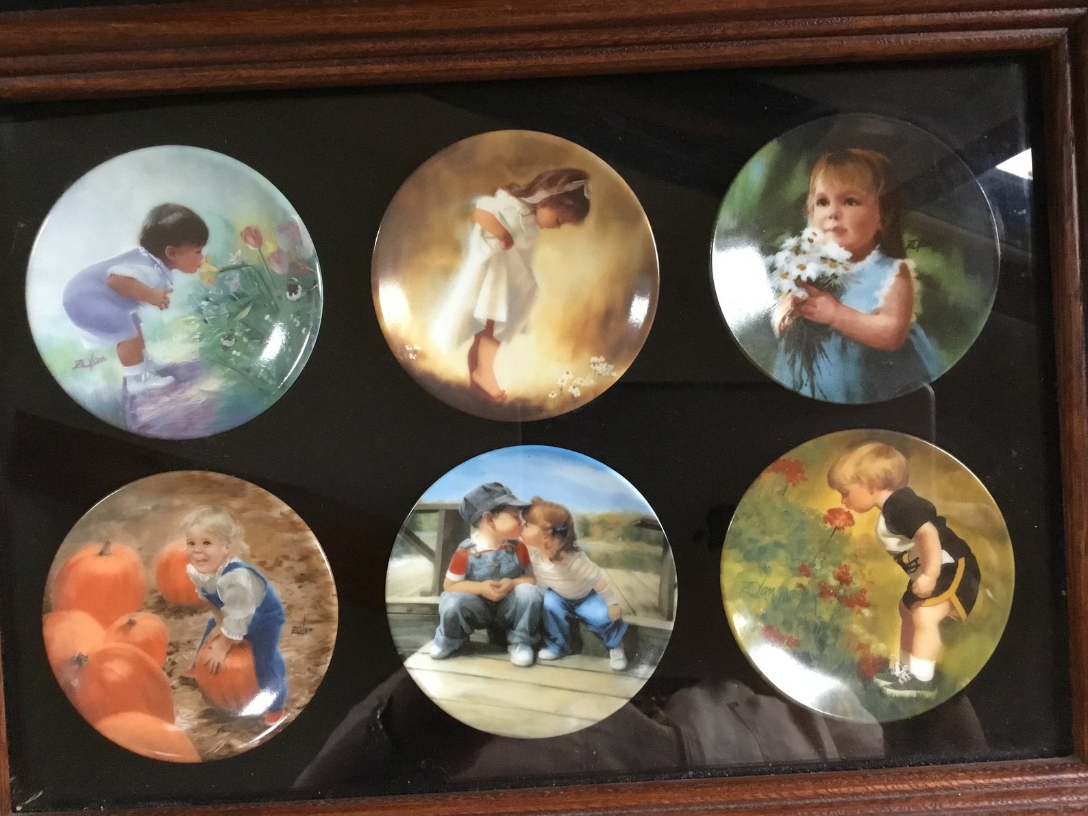 Mini collector plates by Donald Zolan artist 6 in framed Etsy