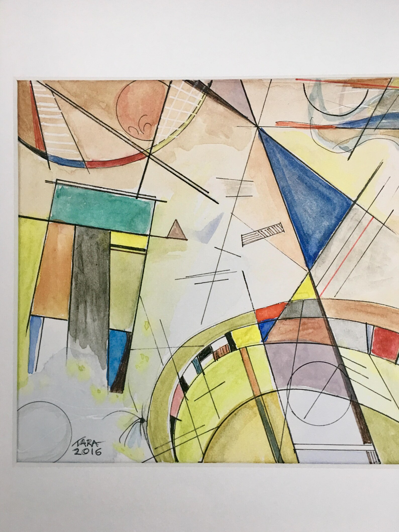 Modern original art print Bauhaus mid century style Etsy