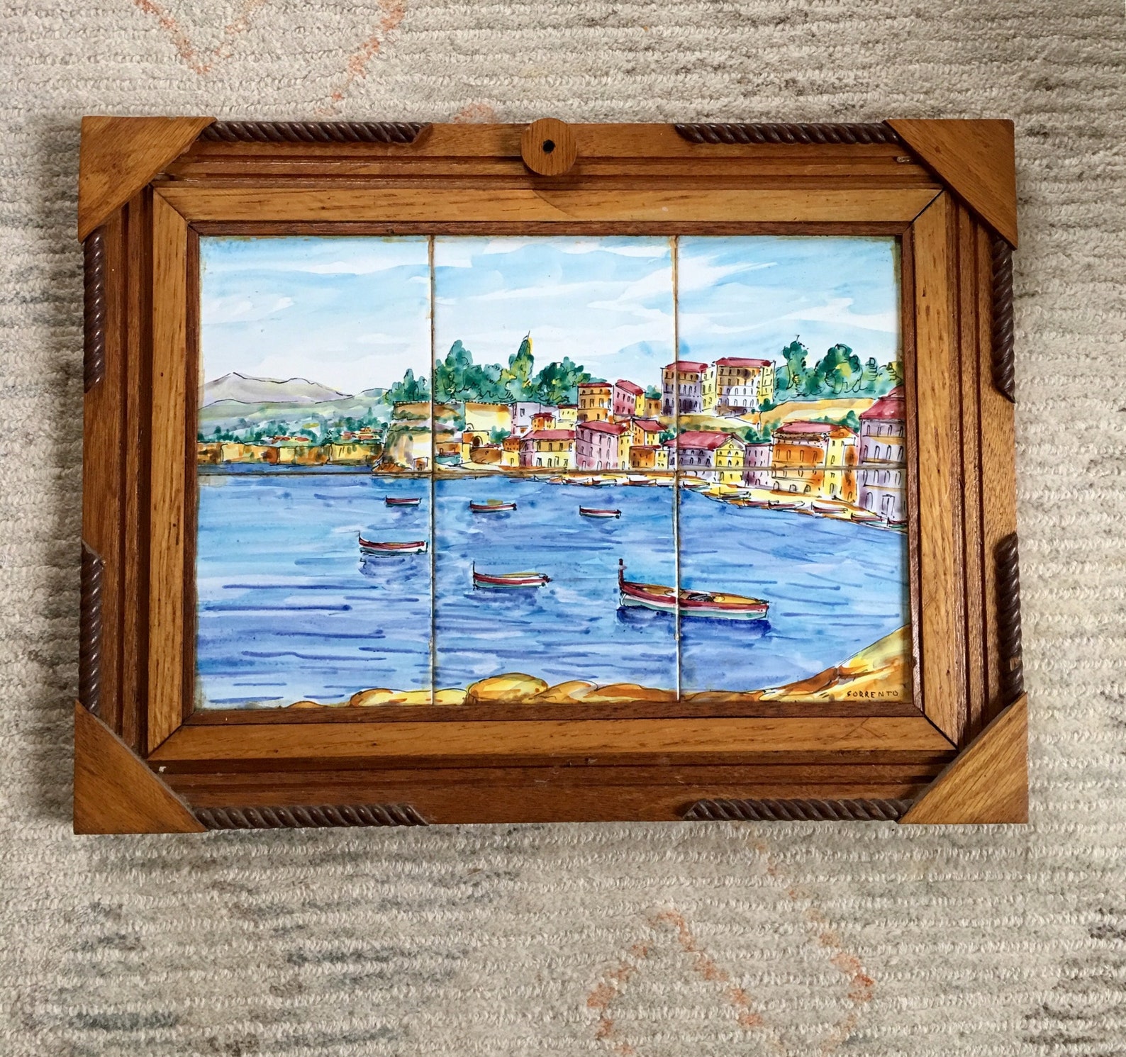 Italy Ceramic Tile Mural Hand Painted Sorrento Unique Frame - Etsy