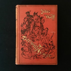 Antique German book “Der Wilde Jager” by Julius Wolff 1892 inscribed