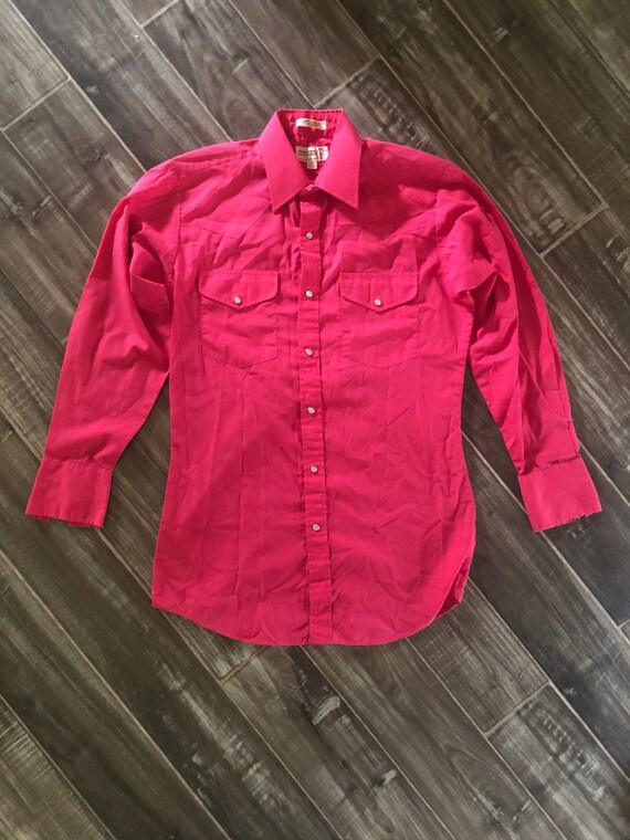 Pink pearl snap western shirt Clearance