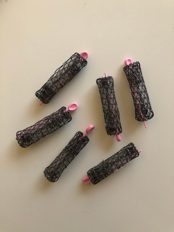 Free Shipping Set Of 6 Vintage 1960s Mesh Hair Pin Rollers Etsy