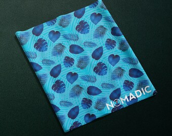 Nomadic - Polaina de cuello sin costuras 'Hojas tropicales' / Bufanda de cuello / Cubierta facial / Bandana / Snood / Máscara facial de ciclismo / Calentador de cuello / Regalos de viaje