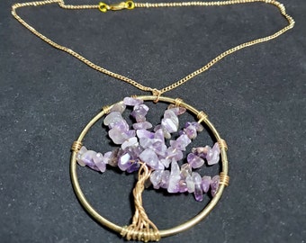 Amethyst Tree of Life Suncatcher, Rearview Mirror Charm