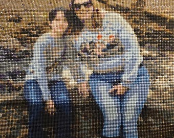 Custom Diamond Art Portrait: Sparkling Loved One Memories, Shimmering Wall Decor