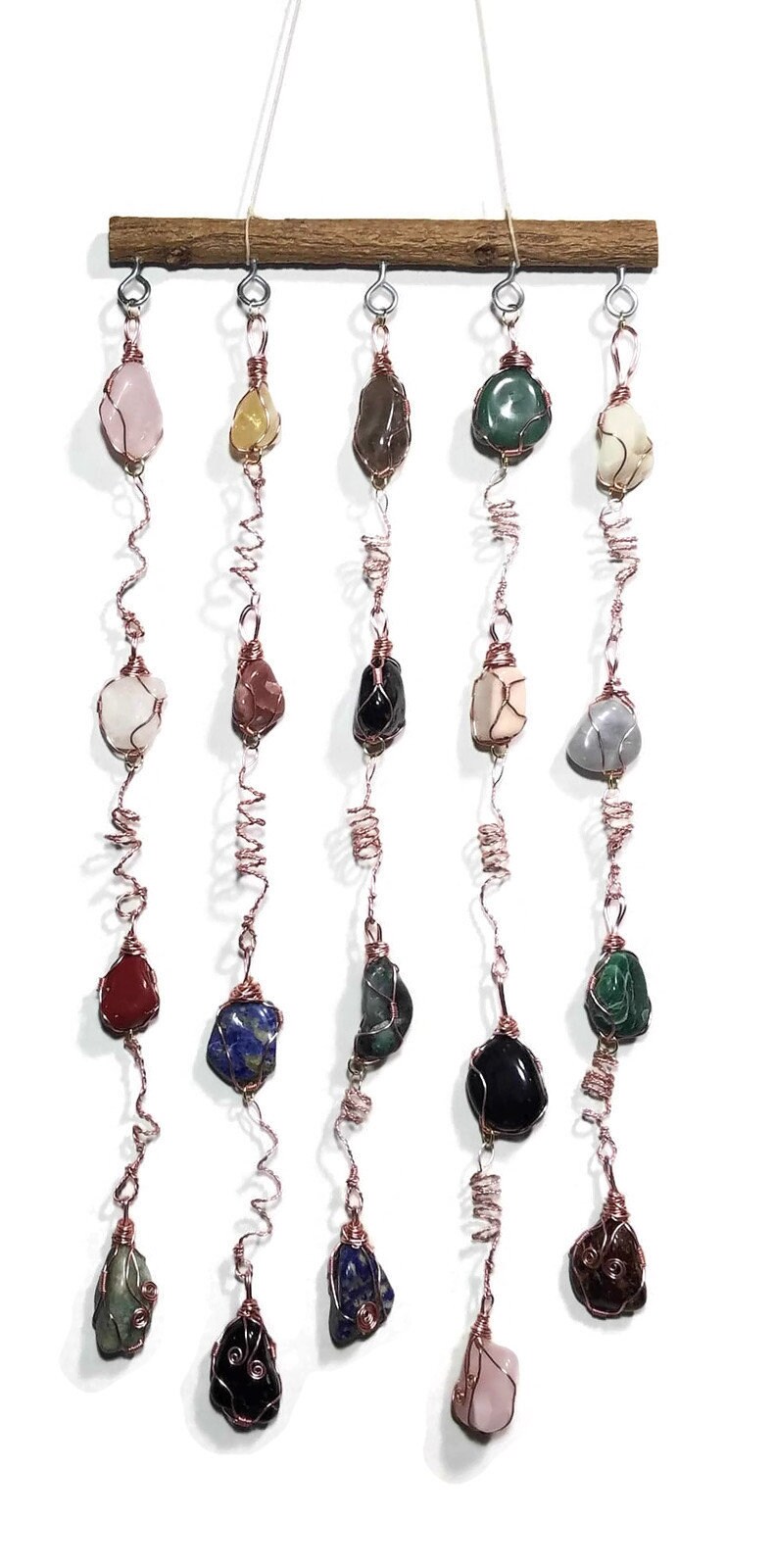 Hanging Stones Suncatcher, Sun Catcher, Black Willow Branch, Custom