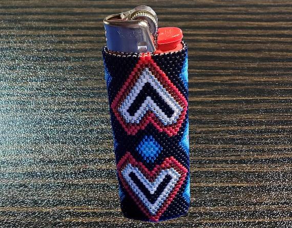 Hand Beaded Hearts and Diamonds Lighter Sleeve, Fits Full-size Bic Lighter  - Etsy