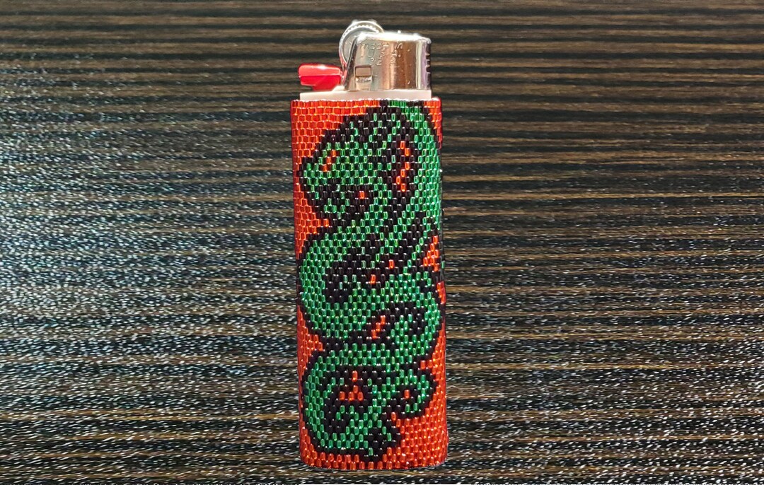 Hand Beaded Dragon Lighter Case, Fits Fullsize Bic Lighter Etsy