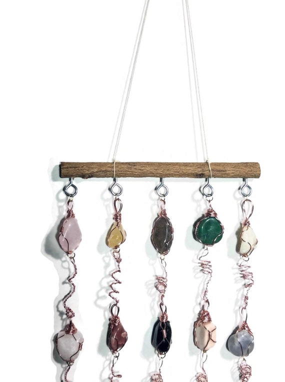 Hanging Beads Suncatcher, Beaded Sun Catcher, Black Willow Branch