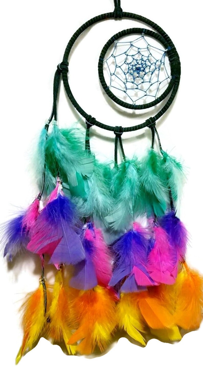 Download Crescent Moon Dream Catcher Boho Wall Hanging Hippie Home ...
