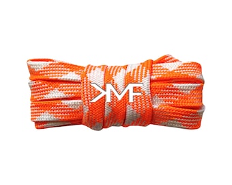 Neon Orange / White KMF Prism Flat 2026 Shoelaces 9mm Replacement Laces For All Shoes