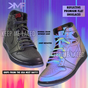KML PREMIUM REFLECTIVE Flat Multicolor Shoelaces Brand New Laces For All Shoes Quality Replacement Laces