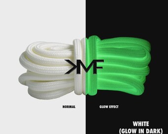 White Glow In Dark KMF Boost 350 Shoelaces 5mm Yeezy Adidas V2 Replacement Rope Laces