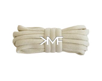 Cream KMF Slim Oval Replacement Shoelaces For All Shoes Vibrant Laces