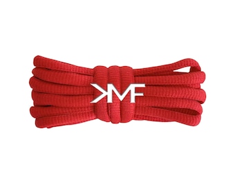 Red KMF Slim Oval Replacement Shoelaces For All Shoes Vibrant Laces