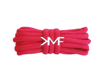 Hot Pink KMF Slim Oval Replacement Shoelaces For All Shoes Vibrant Laces