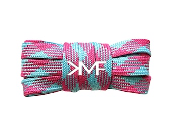 Blue / Tart KMF Prism Flat 2026 Shoelaces 9mm Replacement Laces For All Shoes