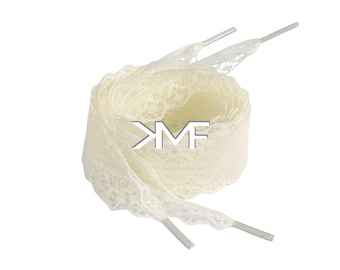 Cream Elegant Pattern 55 Inches Flat Laces 25mm Wide Shoelaces