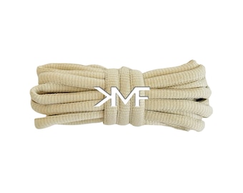 Oatmeal KMF Slim Oval Replacement Shoelaces For All Shoes Vibrant Laces