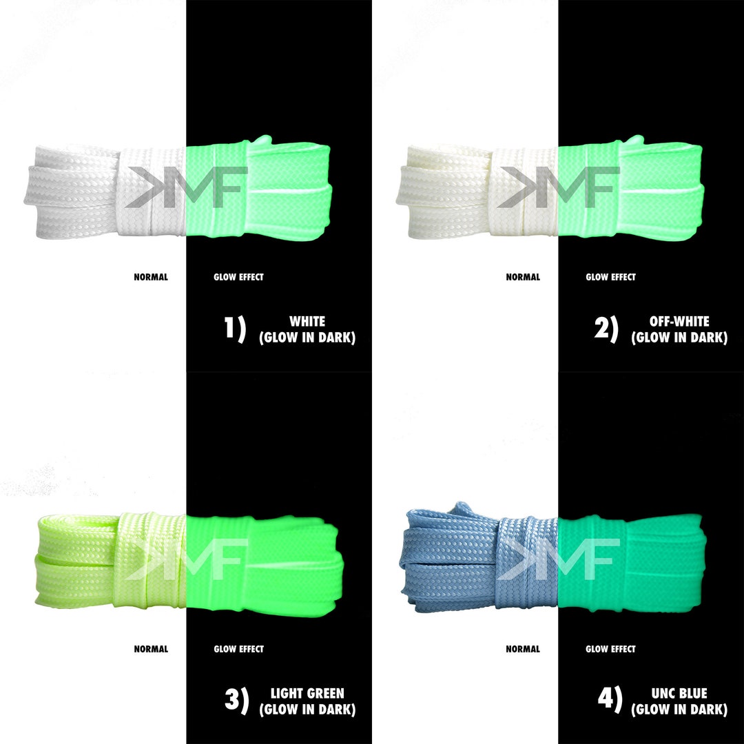 Buy Shoelaces for Shoes Flat GLOW IN DARK Soft Shimmer Premium