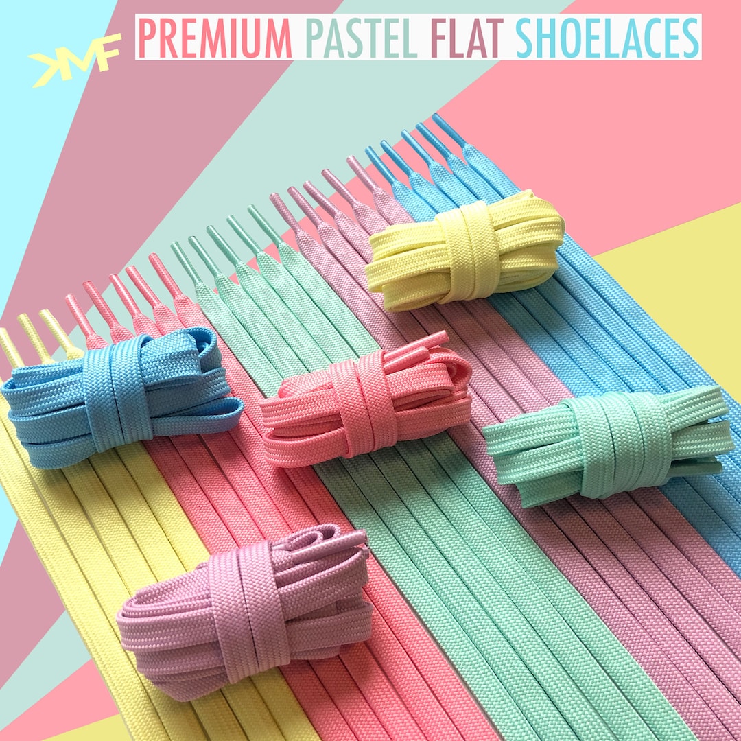Flat Premium Pastel Colorful Shoelaces Laces for All Shoes Fast