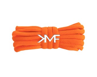 Neon Orange KMF Slim Oval Replacement Shoelaces For All Shoes Vibrant Laces