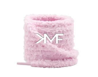 Baby Pink Fluffy Shoelaces 18mm Thick Flat 55 Inches Shoelaces