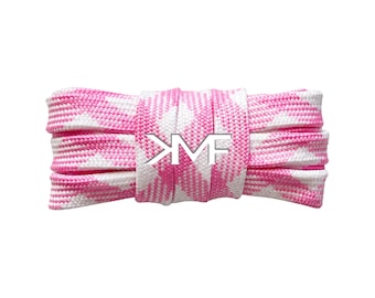 Bubblegum / White KMF Prism Flat 2026 Shoelaces 9mm Replacement Laces For All Shoes