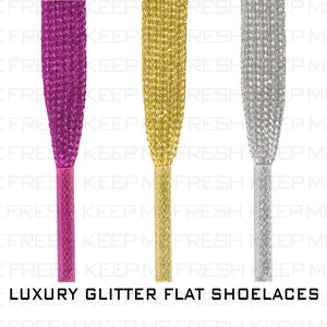 Luxury Glitter Premium Flat Shoelaces High Quality Laces Ships From USA Next Business Day