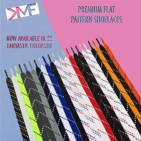 Flat Pattern Premium Shoelaces Colorful Pattern Laces + Free Shipping