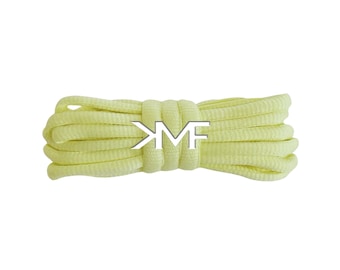 Pale Yellow KMF Slim Oval Replacement Shoelaces For All Shoes Vibrant Laces