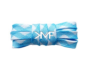 Glacier / White KMF Prism Flat 2026 Shoelaces 9mm Replacement Laces For All Shoes