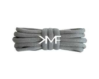 Grey KMF Slim Oval Replacement Shoelaces For All Shoes Vibrant Laces