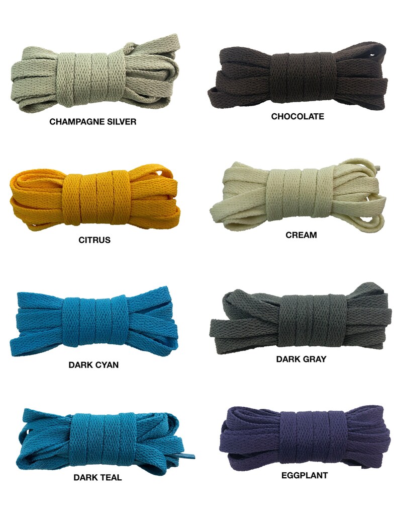 colored flat shoelaces