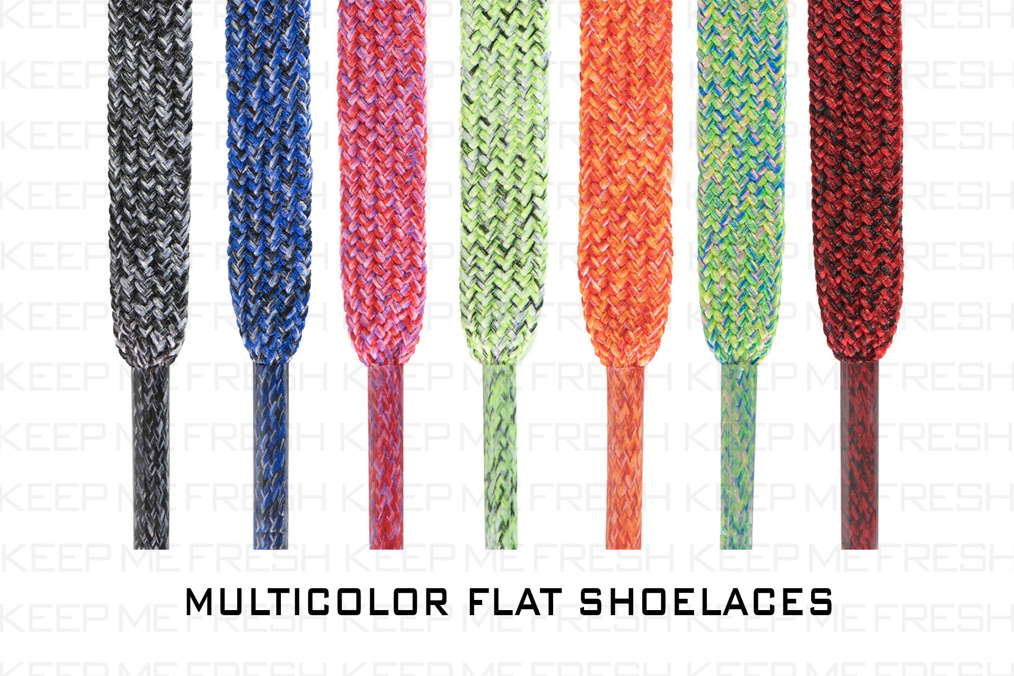 Flat Multicolor Premium Shoelaces Vibrant Colorful Laces Fast Shipping