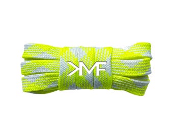 Tennis Ball / White KMF Prism Flat 2026 Shoelaces 9mm Replacement Laces For All Shoes