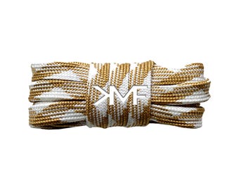 Latte / White KMF Prism Flat 2026 Shoelaces 9mm Replacement Laces For All Shoes