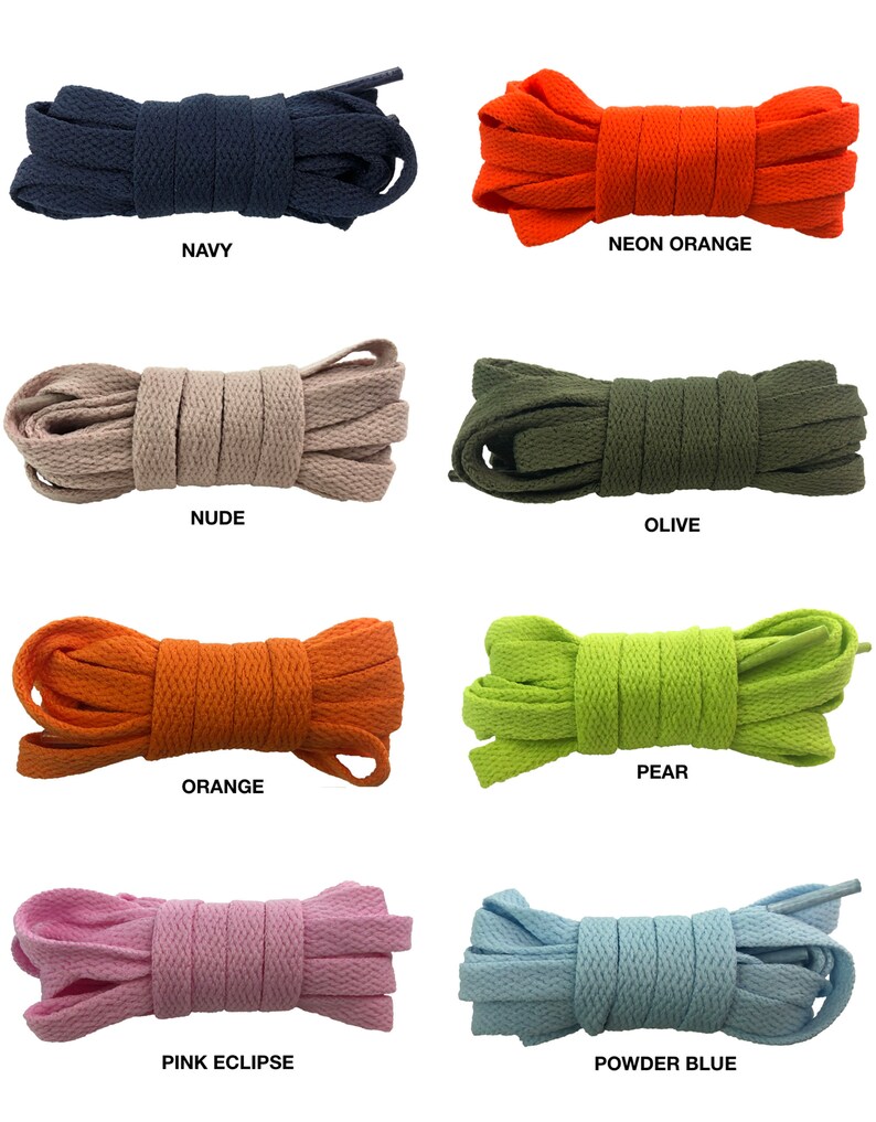 colored flat shoelaces