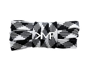 Black / White KMF Prism Flat 2026 Shoelaces 9mm Replacement Laces For All Shoes